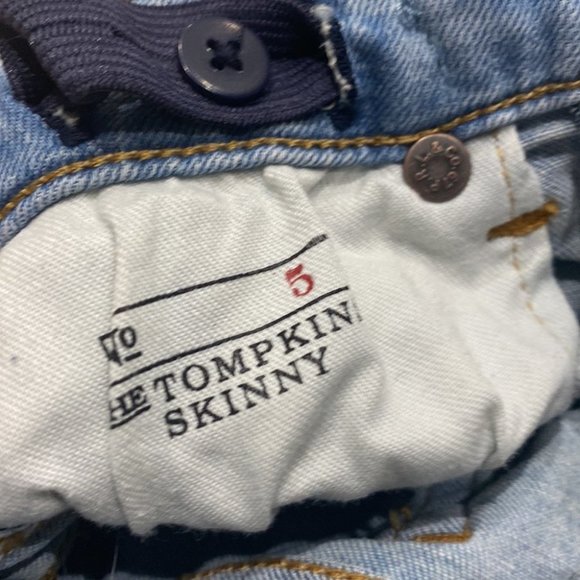 Polo Ralph Lauren Girl Light Blue Wash Denim Patch Jeans Size 5 - Picture 3 of 8